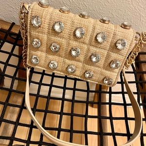 Zara Sparkly Quilted Crossbody Bag